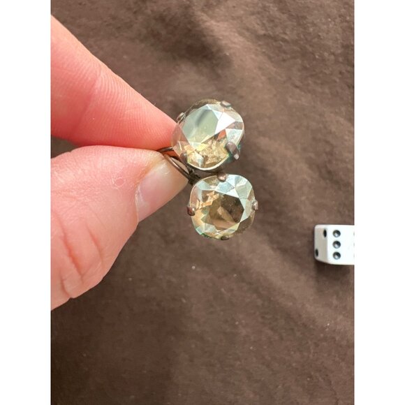 Faceted Drop Earrings With Large  Stones - Picture 1 of 3